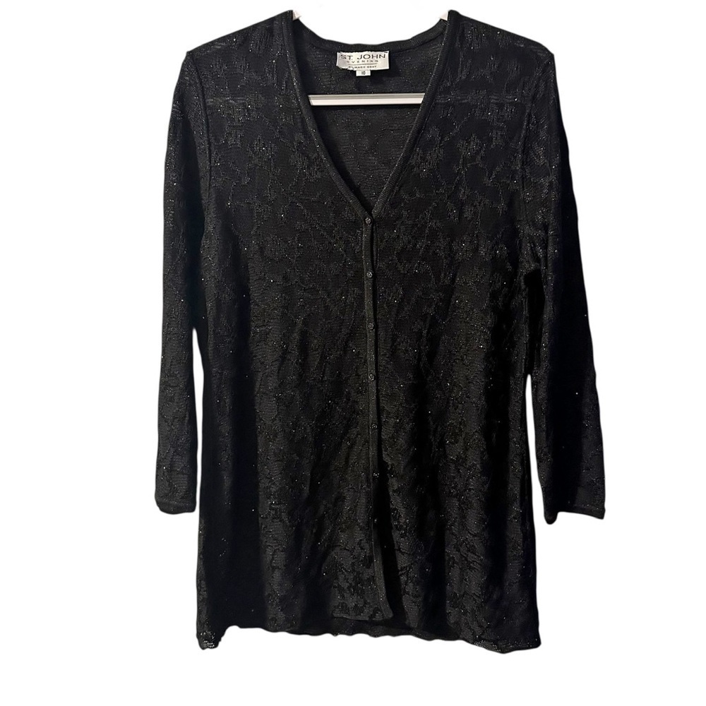 St. John Evening by Marie Gray Black Embellishment Top